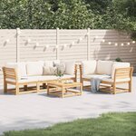 vidaXL Salon de jardin 6 Pièces avec coussins bois d'acacia solide