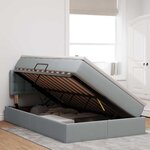 vidaXL Lit de rangement LED avec matelas Gris clair 120 x 190 cm Tissu