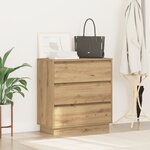 Commode de chevet avec LED Chêne Artisan 71x34 5x75 cm Bois d'ingénierie