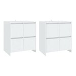 vidaXL Buffets 2 Pièces Blanc 70x41x75 cm Bois d'ingénierie