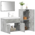 vidaXL Ensemble de meubles de salle de bain 4 Pièces gris béton