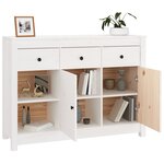vidaXL Buffet Blanc 100x35x74 cm Bois massif de pin