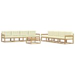 vidaXL Ensemble de canapés d'extérieur 9 pc Blanc et crème Polyester