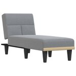 vidaXL Chaise longue gris clair tissu