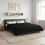 vidaXL Duvet d'été simple Matelassé Noir 240 x 260 cm Microfibre