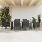 vidaXL Ensemble à manger de jardin 7 Pièces noir résine tressée et acier
