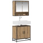 vidaXL Ensemble de mobilier de salle de bain 2 Pièces Chêne artisanal