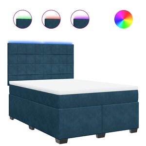 vidaXL Sommier à lattes de lit et matelas bleu 140x190 cm velours
