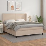 vidaXL Sommier à lattes de lit avec matelas Cappuccino 160x200 cm