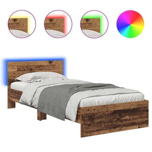 vidaXL Cadre de lit Bois Ancien 100 x 200 cm Bois d'ingénierie