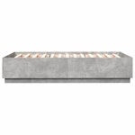 vidaXL Cadre de lit avec LED sans matelas gris béton 160x200 cm