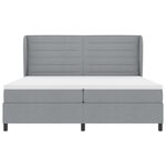 vidaXL Lit à ressorts avec matelas Gris clair 200 x 200 cm tissu