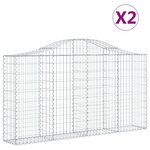 vidaXL Paniers à gabions arqués 2 Pièces 200x30x100/120 cm Fer galvanisé