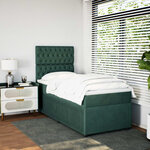 vidaXL Sommier à lattes de lit et matelas Vert foncé 80x200 cm Velours