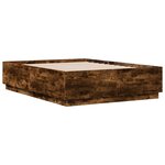 vidaXL Cadre de lit chêne fumé 135x190 cm bois d'ingénierie
