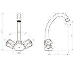 SCHÜTTE Mitigeur de lavabo à 2 poignées SAVINO chrome