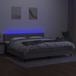 vidaXL Sommier à lattes de lit matelas LED Gris clair 200x200 cm Tissu