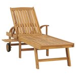 vidaXL Chaise longue Bois de teck solide