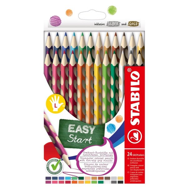 STABILO Crayon de couleur EASYcolors gaucher   étui de 24