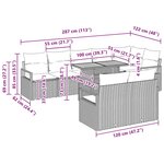 vidaXL Set de canapé de jardin 9 pièces beige en rotin poly