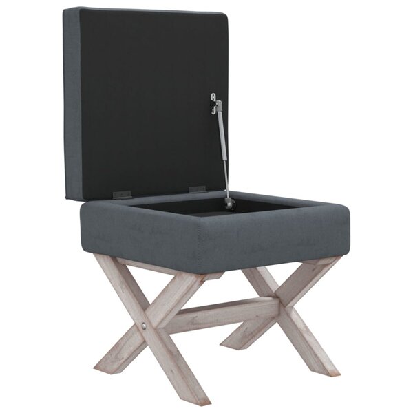 Tabouret de rangement 45 x 45 x 49 cm velours gris foncé 02_0010869