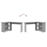 vidaXL Bureau Gris Sonoma 142 x 102 x 73 cm Bois d'ingénierie
