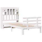vidaXL Lit bibliothèque sans matelas blanc 90x190cm bois de pin massif