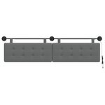 vidaXL Tête de lit suspendue Avec lumière LED Gris foncé Tissu