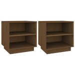 vidaXL Tables de chevet 2Pièces Marron miel 40x34x40cm Bois de pin solide