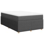 vidaXL Sommier à lattes de lit avec matelas gris foncé 120x190cm tissu