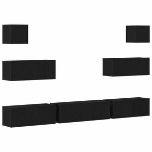 vidaXL Ensemble meuble TV 7 Pièces Chêne noir 100 x 30 x 30 cm