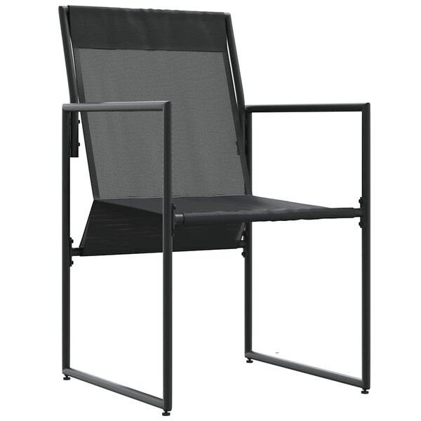 vidaXL Chaise 4 pc Noir et anthracite Textilène