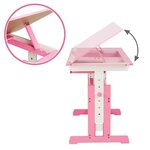 Bureau enfant meuble réglable en hauteur et inclinable rose