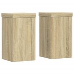 vidaXL Supports pour plantes 2 Pièces chêne sonoma bois d'ingénierie