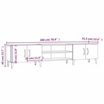vidaXL Meuble TV noir 180x31 5x40 cm bois d'ingénierie