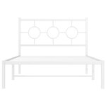 vidaXL Cadre de lit métal avec tête de lit/pied de lit blanc 107x203cm