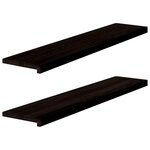 vidaXL Marches d'escalier 2 Pièces marron foncé 120x30x2 cm chêne massif