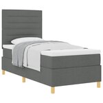 vidaXL Lit à ressorts avec matelas Gris foncé 80 x 200 cm tissu