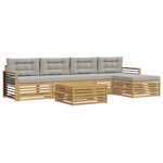 vidaXL Ensemble de canapés d'extérieur 7 Pièces Blanc et gris clair
