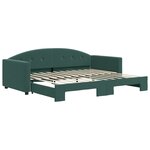 vidaXL Lit de jour avec gigogne sans matelas vert foncé 90x200 cm