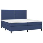 vidaXL Sommier à lattes de lit et matelas et LED Bleu 200x200 cm Tissu