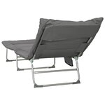vidaXL Transat pliant avec coussin 2 Pièces Anthracite