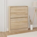 vidaXL Armoire à chaussures Chêne 59x17x81 cm Bois d'ingénierie
