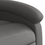 vidaXL Fauteuil inclinable de massage gris cuir véritable