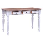 vidaXL Bureau avec tiroirs blanc 117x57x75 cm bois d'acajou massif