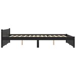 vidaXL Cadre de lit sans matelas noir bois massif 135x190 cm