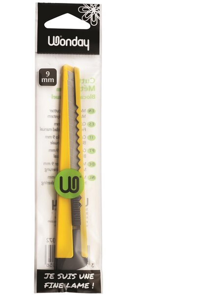Cutter métal 9 mm - Autobloquant - Embout casse lame WONDAY