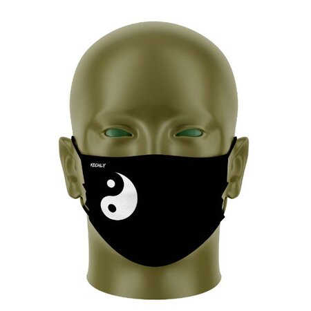 Masque Bandeau - Mono-Couche - Yin Yang Noir - Masque tissu lavable 50 fois