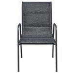 vidaXL Mobilier de salle à manger d'extérieur 7 Pièces Acier Noir
