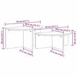vidaXL Table basse 2 Pièces Naturel 79 x 39 5 x 40 cm Bois massif en pin